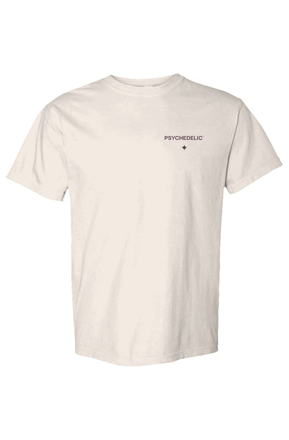 Less Ego. More Universe. Tee in Ivory — Front product mockup