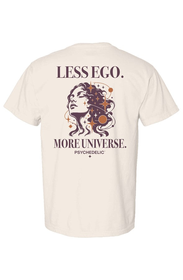 Less Ego. More Universe. Tee in Ivory — Back product mockup