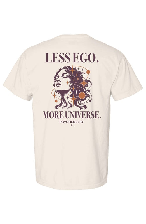 Less Ego. More Universe. Tee in Ivory — Back product mockup