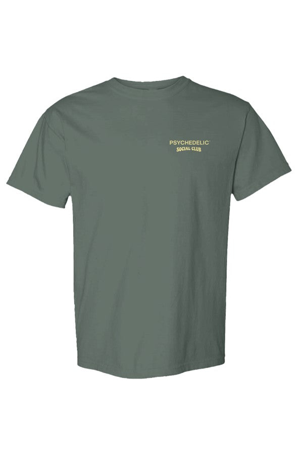 PSYCHEDELIC Social Club Tee in Blue Spruce — Front product mockup