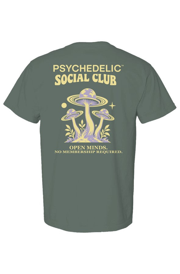 PSYCHEDELIC Social Club Tee in Blue Spruce — Back product mockup