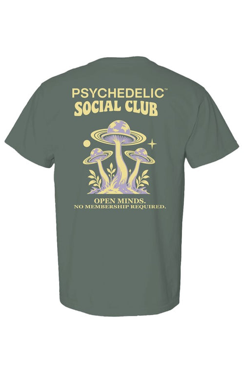 PSYCHEDELIC Social Club Tee in Blue Spruce — Back product mockup